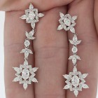 Large Diamond Drop Earrings 18Kt White Gold